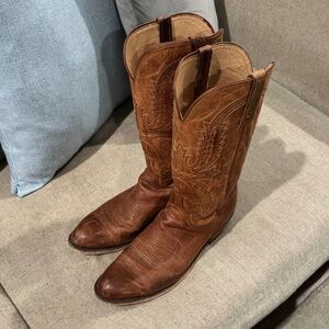 Lucchese Crayton Boots Mens 13D Brown Leather Cowboy N7647 R4